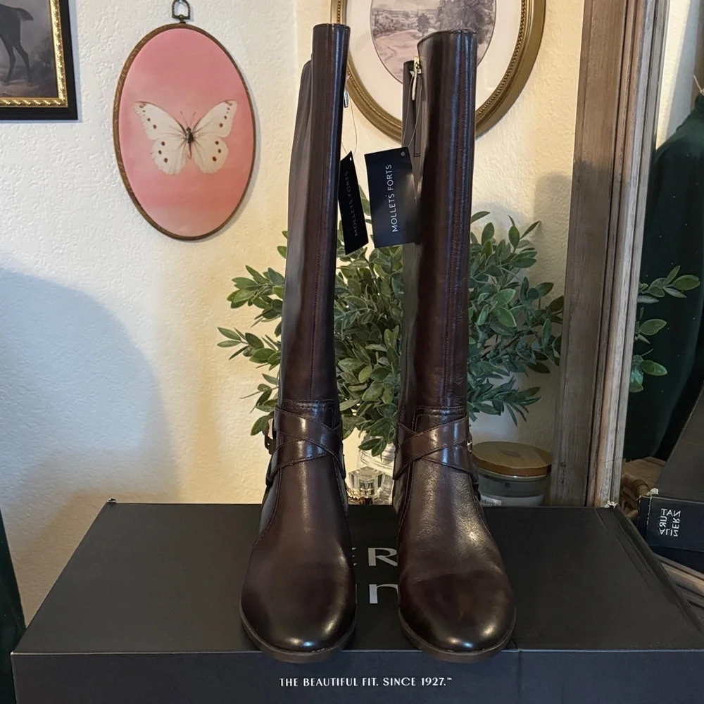 Naturalizer Rena 2 Dark Brown Leather Knee-High Boots Size 9 New In Box - Picture 3 of 10
